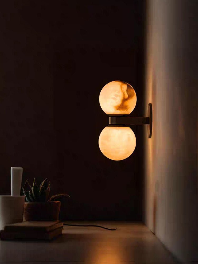 Alabaster Celestia Orb Wall Light-Neutral Decor