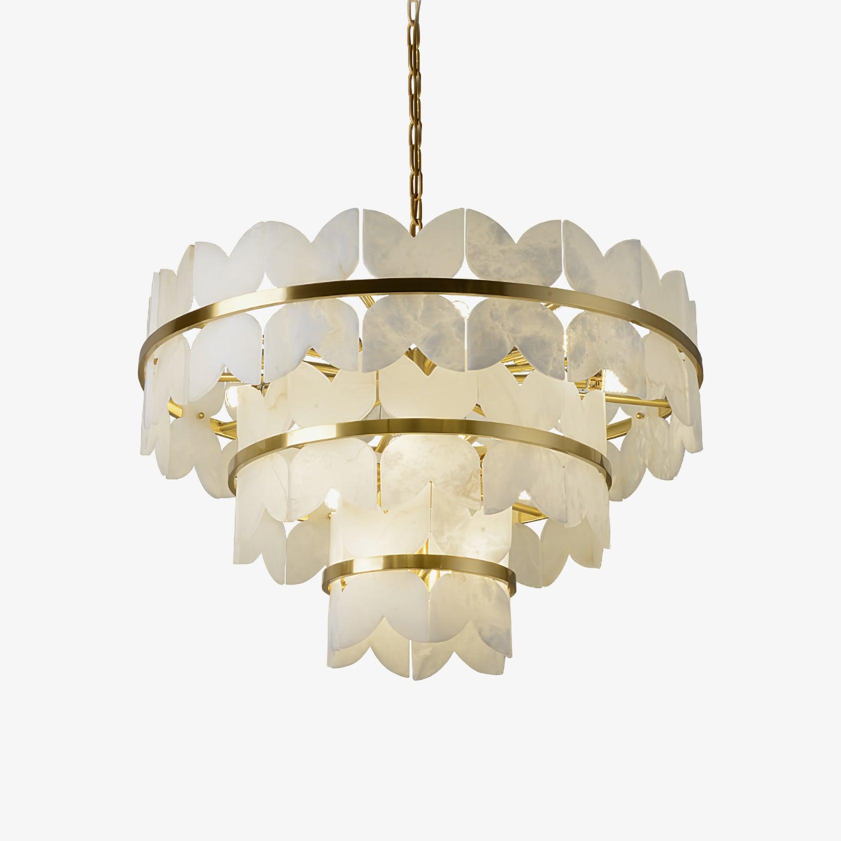 Seraphina Vintage Alabaster Chandelier Light-Neutral Decor