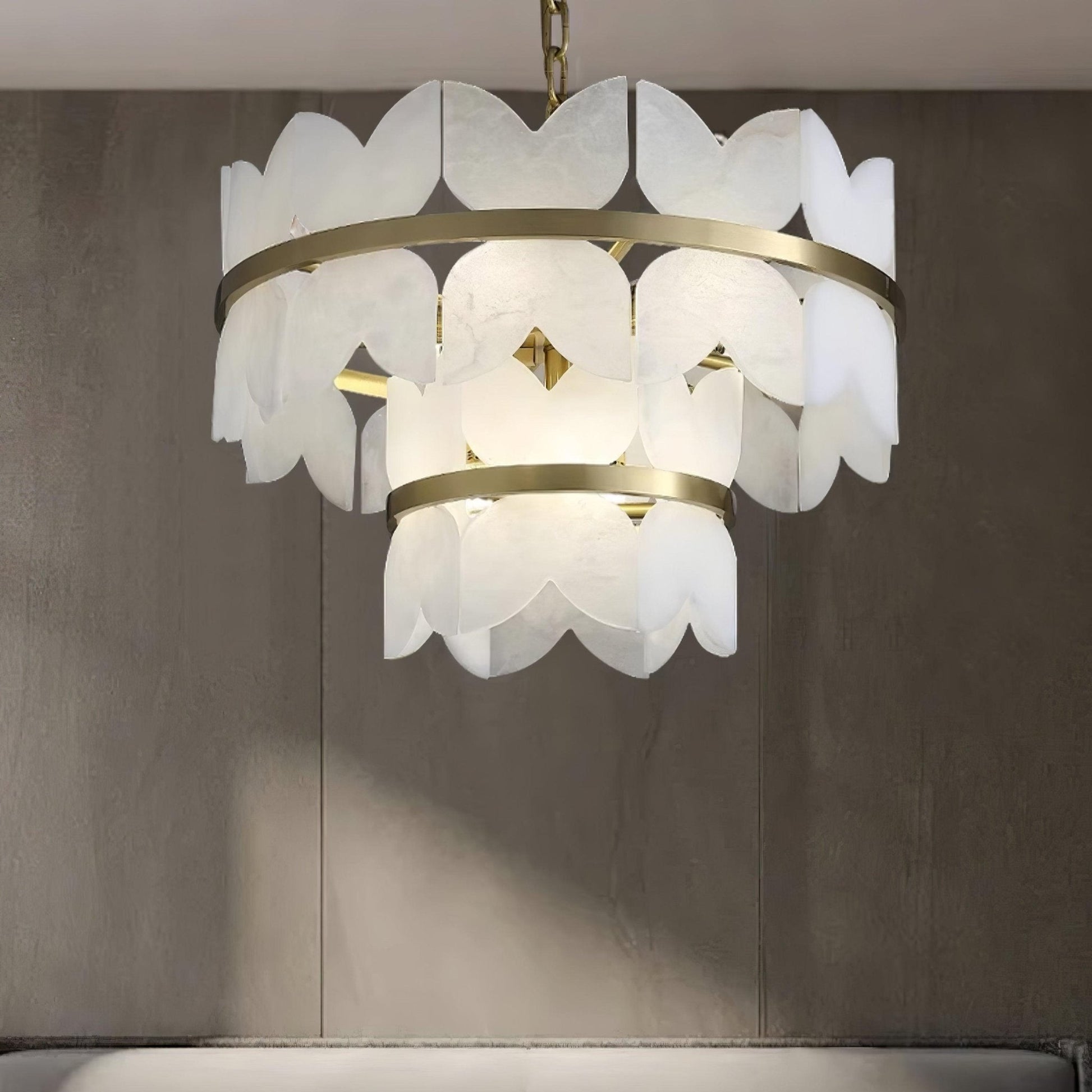 Seraphina Vintage Alabaster Chandelier Light-Neutral Decor