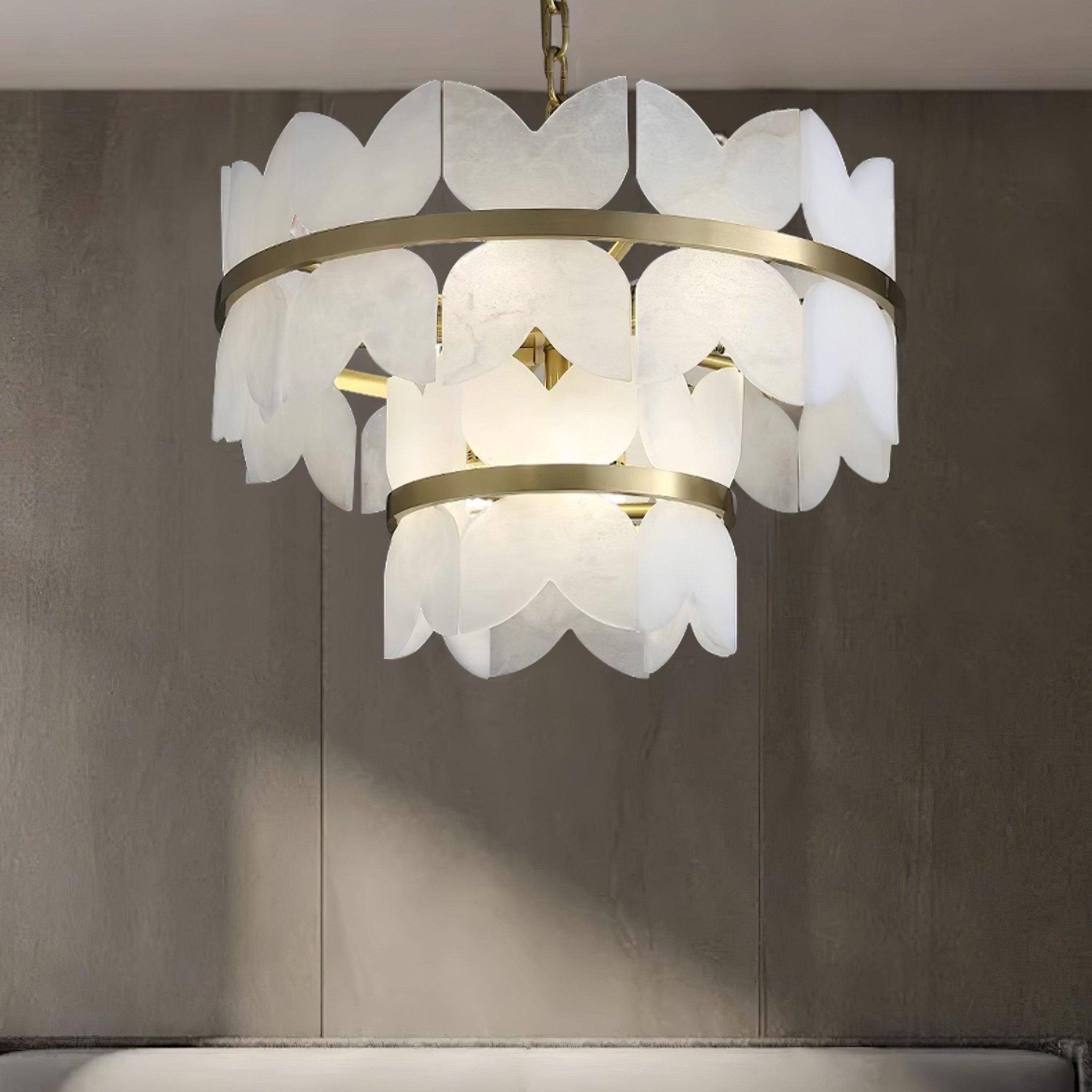 Seraphina Vintage Alabaster Chandelier Light-Neutral Decor
