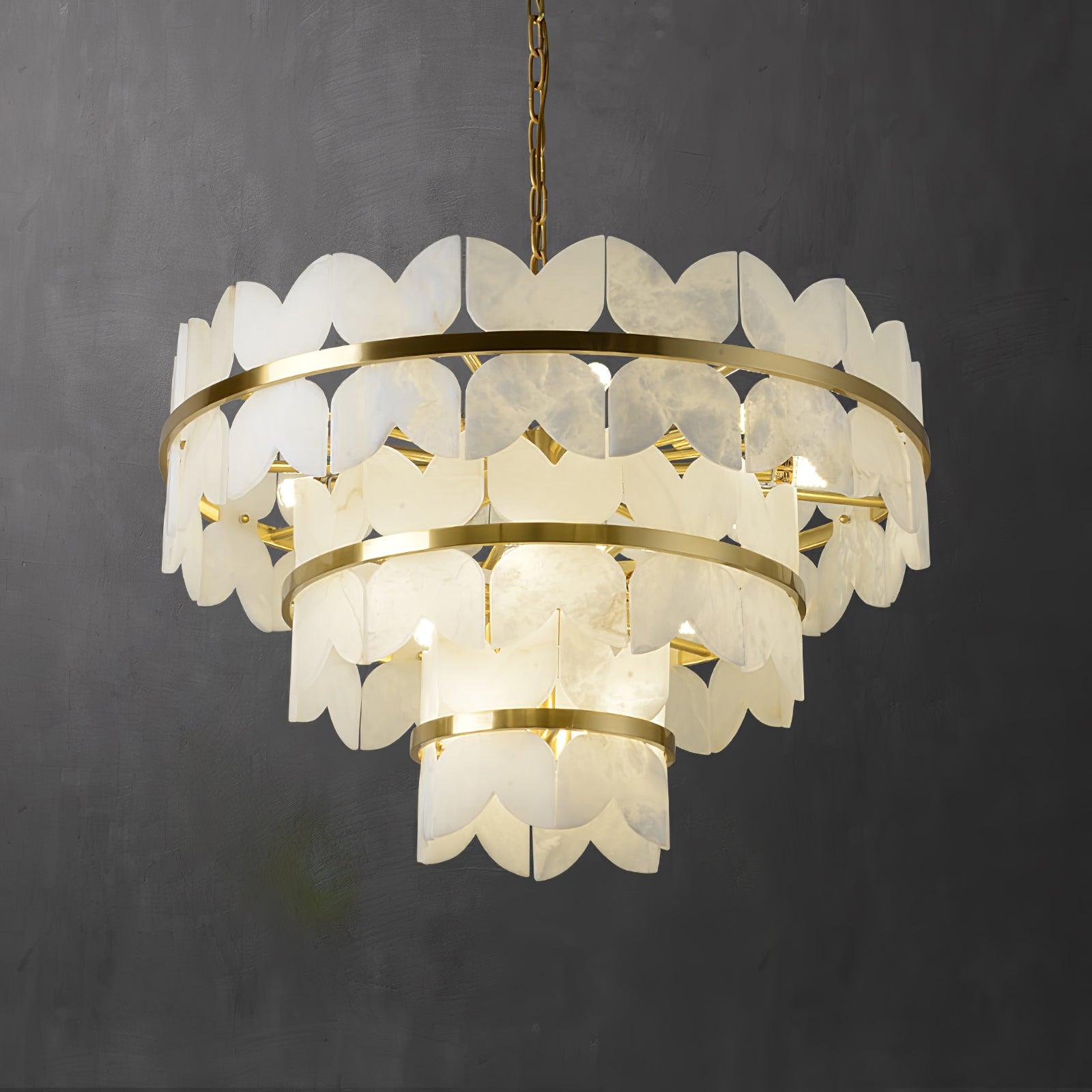 Seraphina Vintage Alabaster Chandelier Light-Neutral Decor