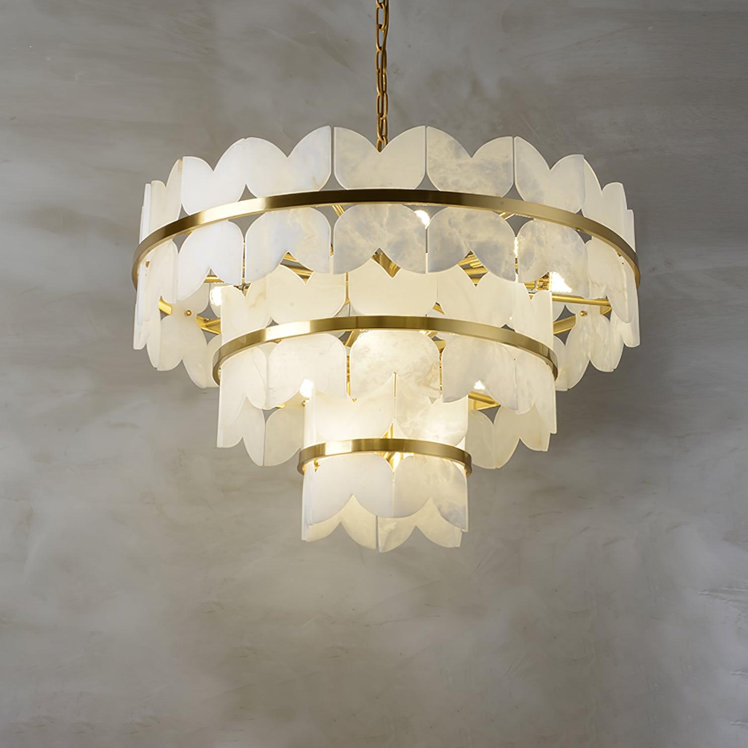 Seraphina Vintage Alabaster Chandelier Light-Neutral Decor