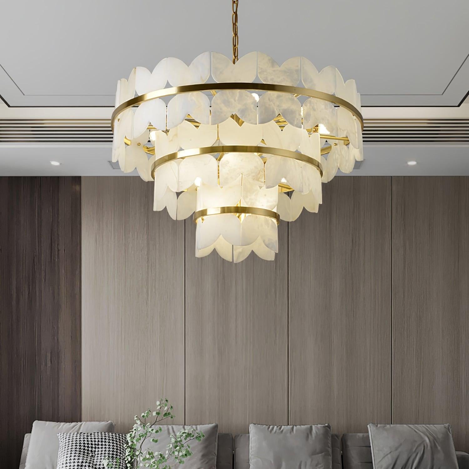 Seraphina Vintage Alabaster Chandelier Light-Neutral Decor