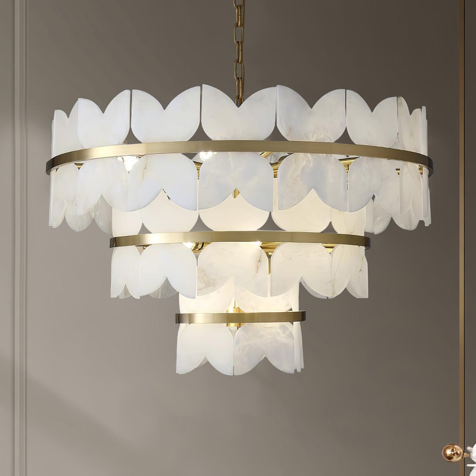 Seraphina Vintage Alabaster Chandelier Light-Neutral Decor