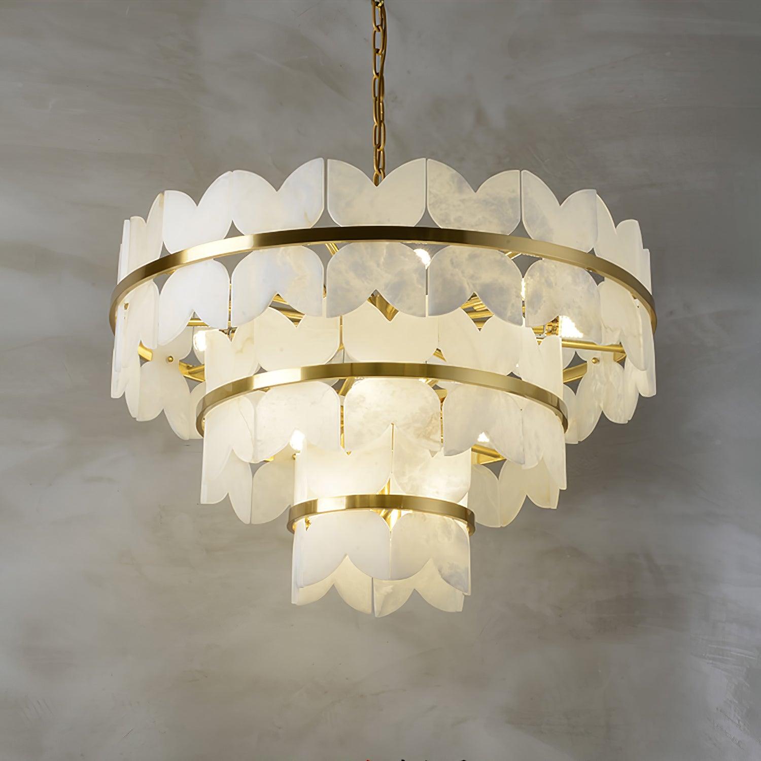 Seraphina Vintage Alabaster Chandelier Light-Neutral Decor