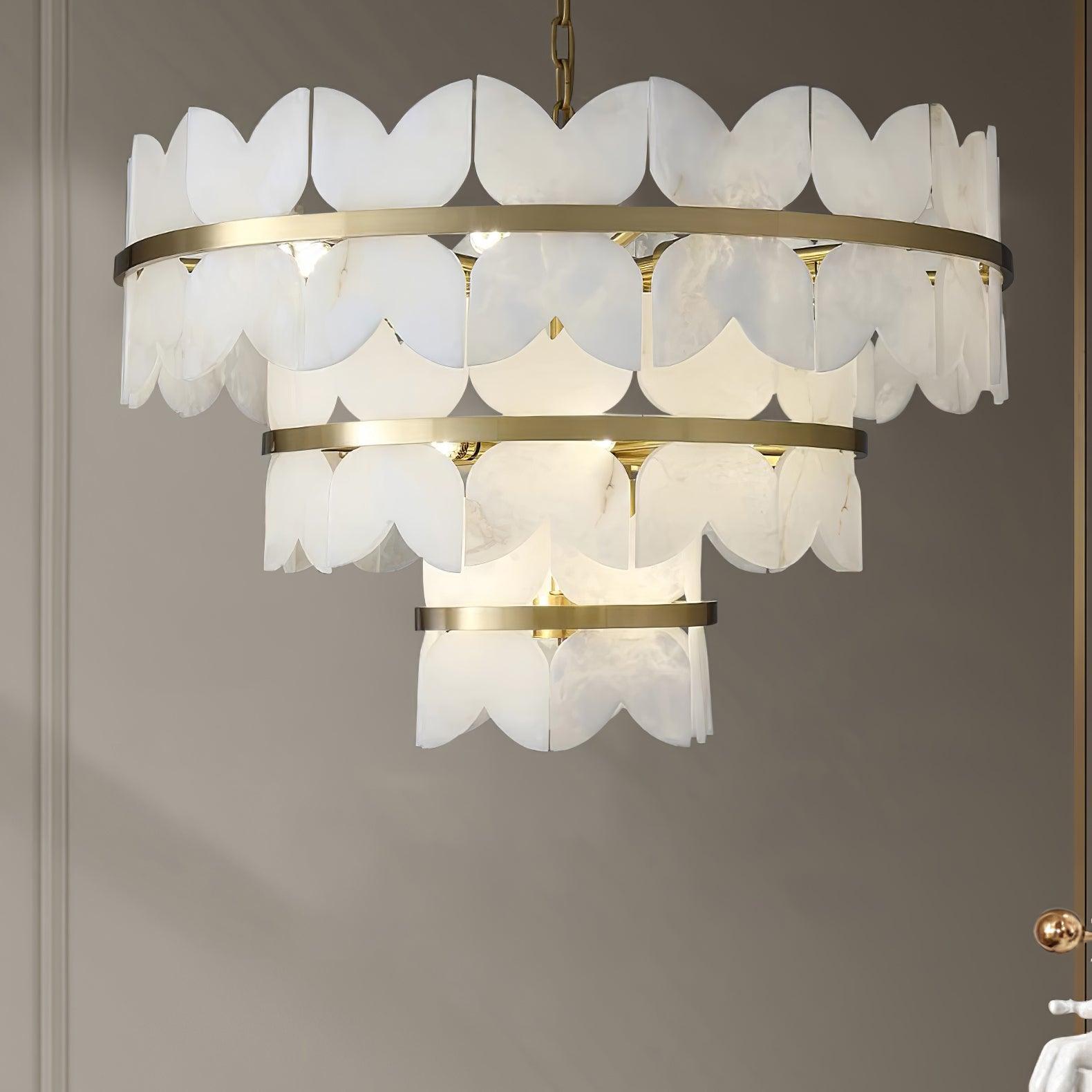 Seraphina Vintage Alabaster Chandelier Light-Neutral Decor