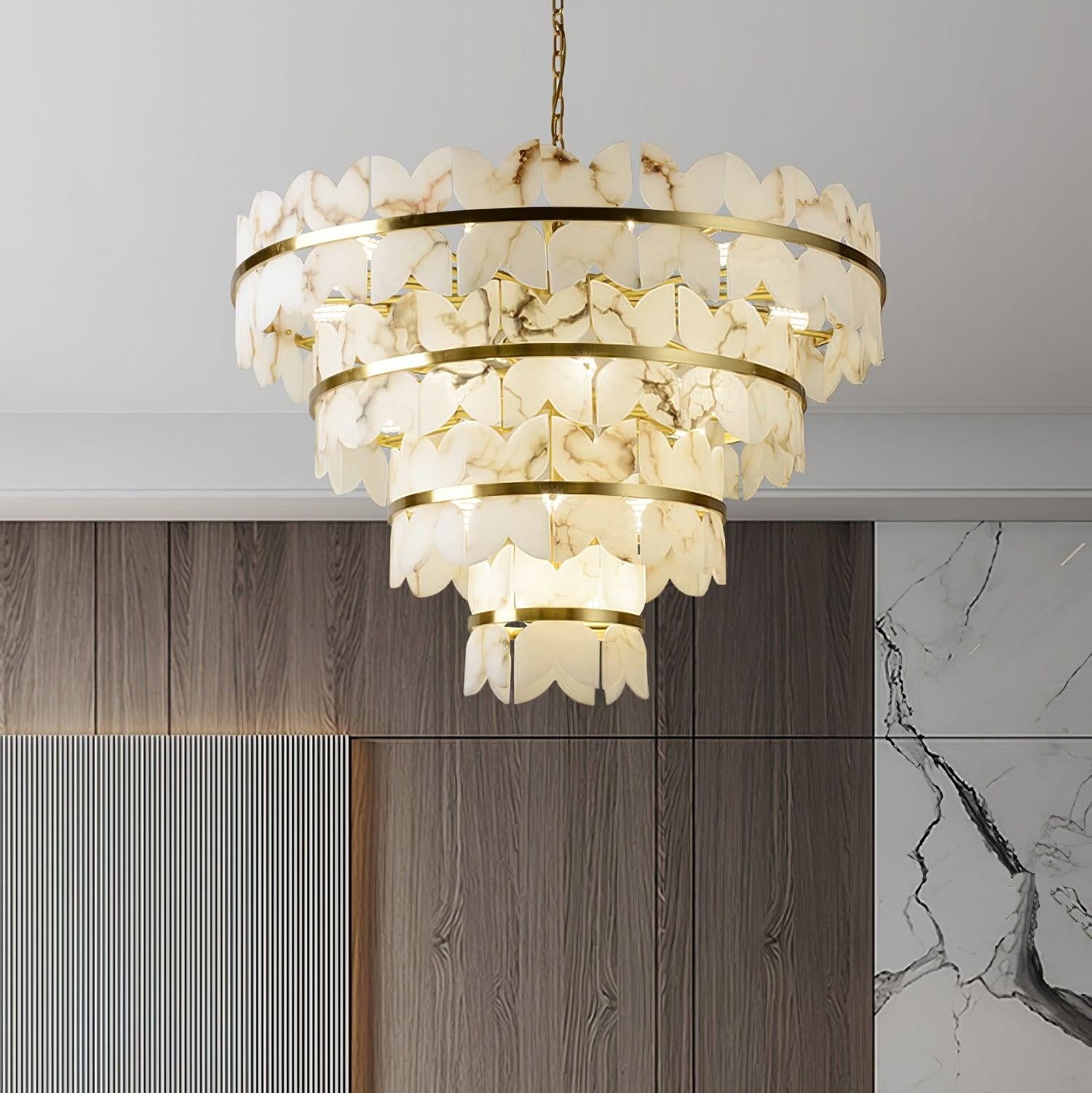 Seraphina Vintage Alabaster Chandelier Light-Neutral Decor