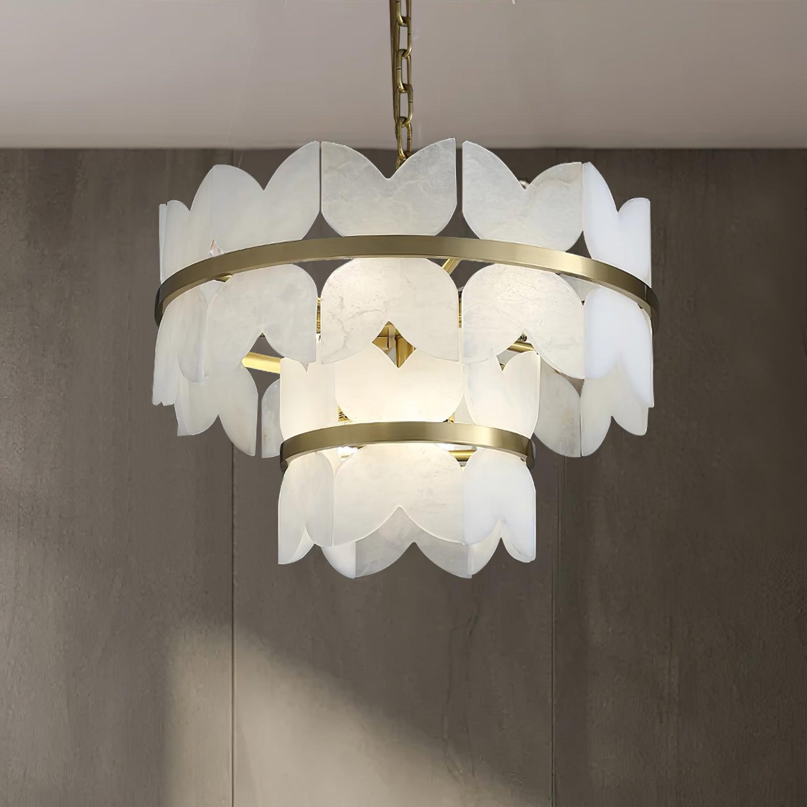 Seraphina Vintage Alabaster Chandelier Light-Neutral Decor