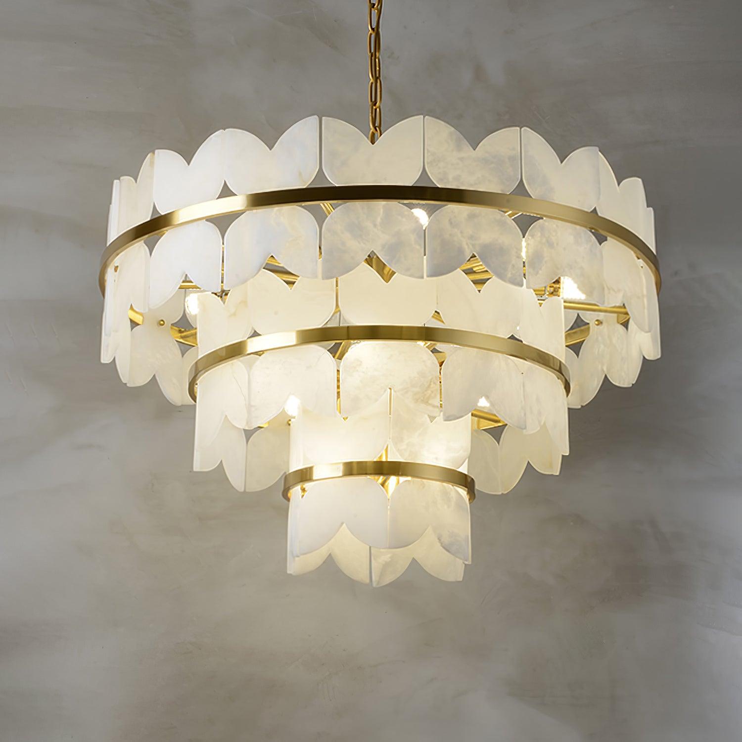 Seraphina Vintage Alabaster Chandelier Light-Neutral Decor