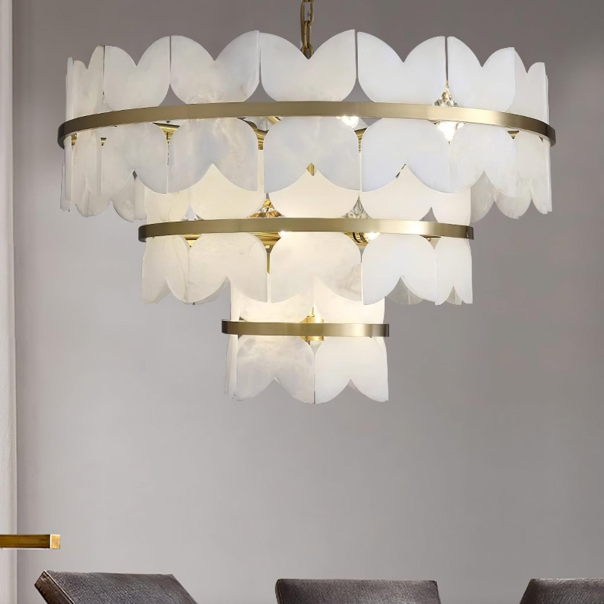 Seraphina Vintage Alabaster Chandelier Light-Neutral Decor