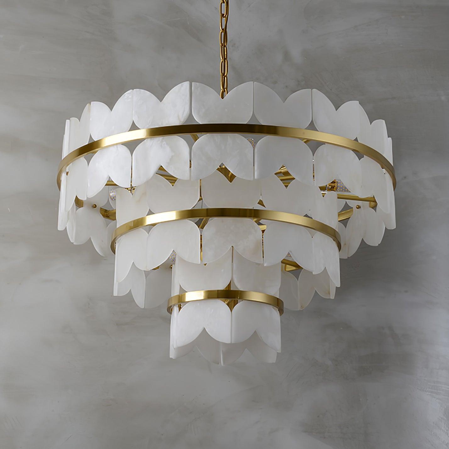 Seraphina Vintage Alabaster Chandelier Light-Neutral Decor