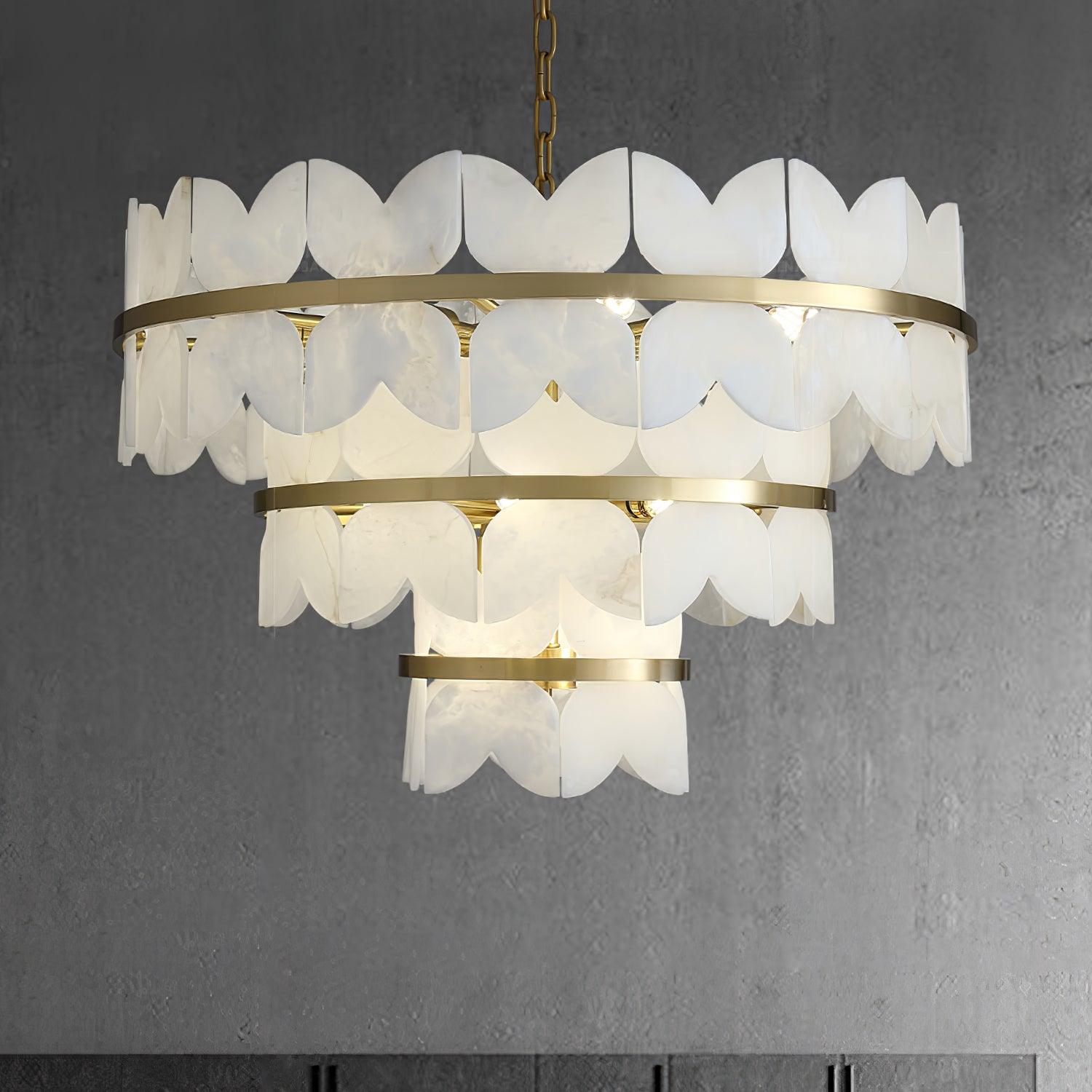 Seraphina Vintage Alabaster Chandelier Light-Neutral Decor