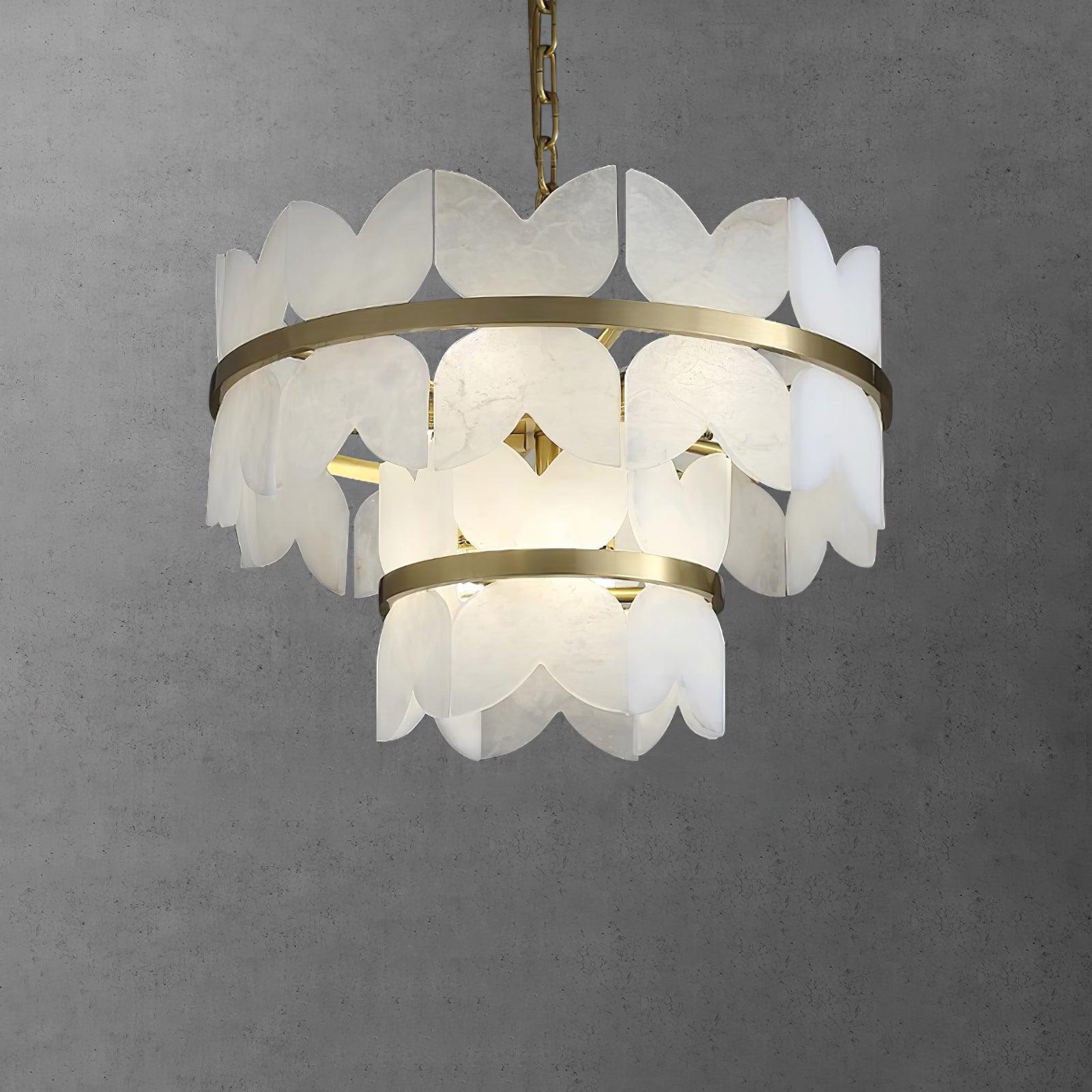 Seraphina Vintage Alabaster Chandelier Light-Neutral Decor