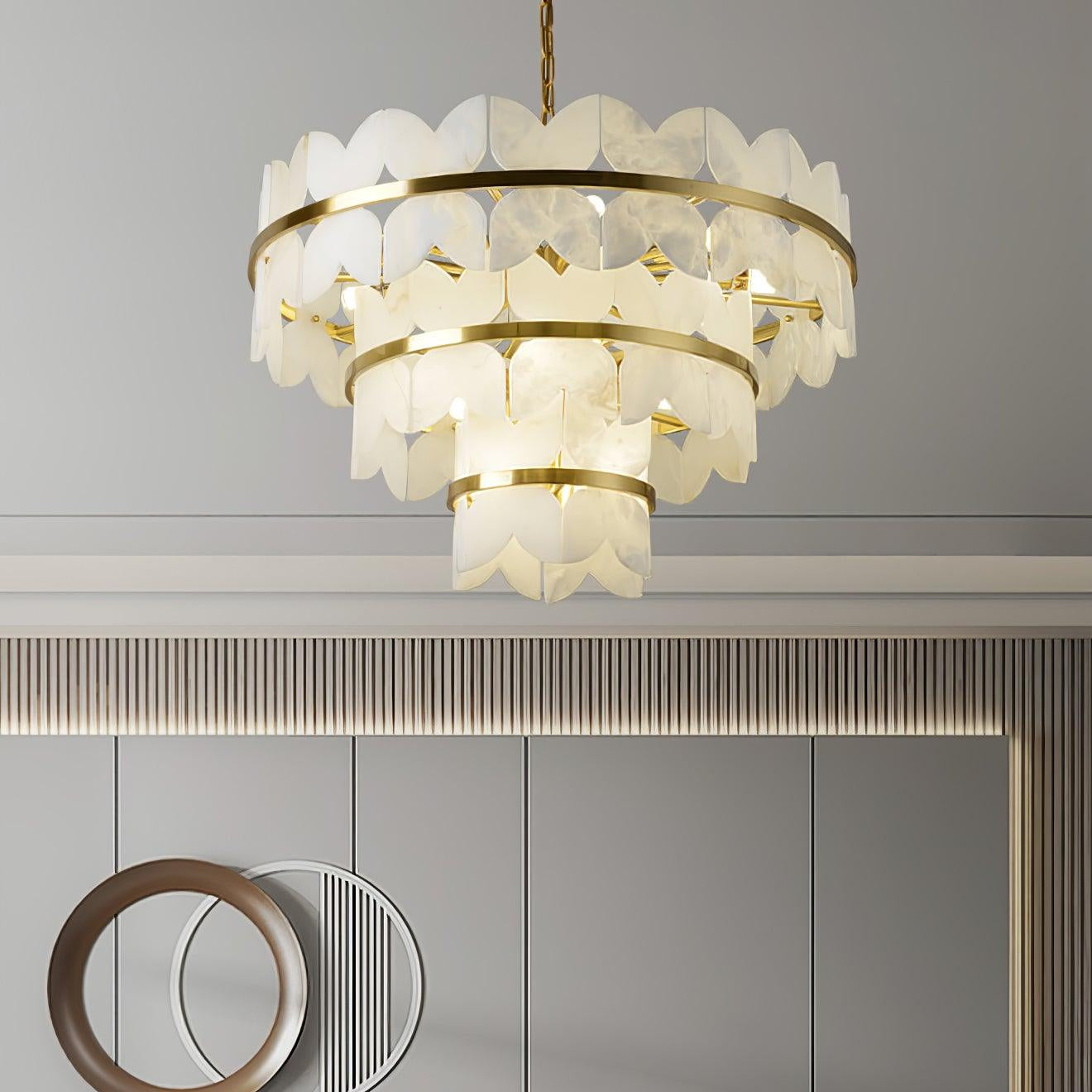 Seraphina Vintage Alabaster Chandelier Light-Neutral Decor