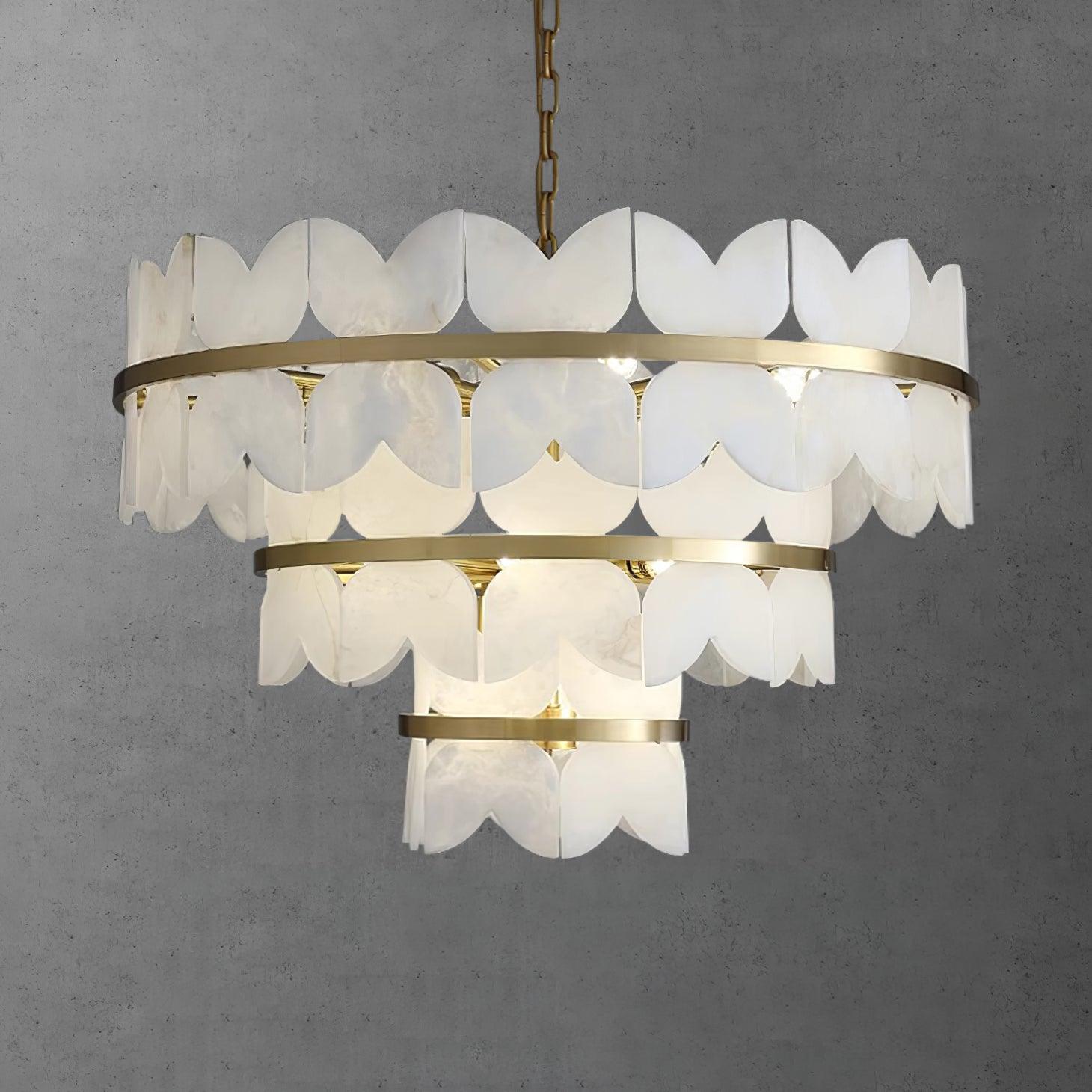 Seraphina Vintage Alabaster Chandelier Light-Neutral Decor