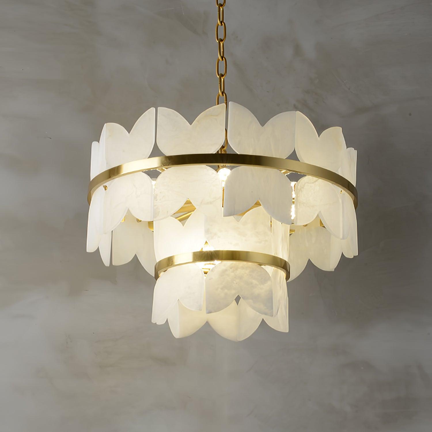 Seraphina Vintage Alabaster Chandelier Light-Neutral Decor