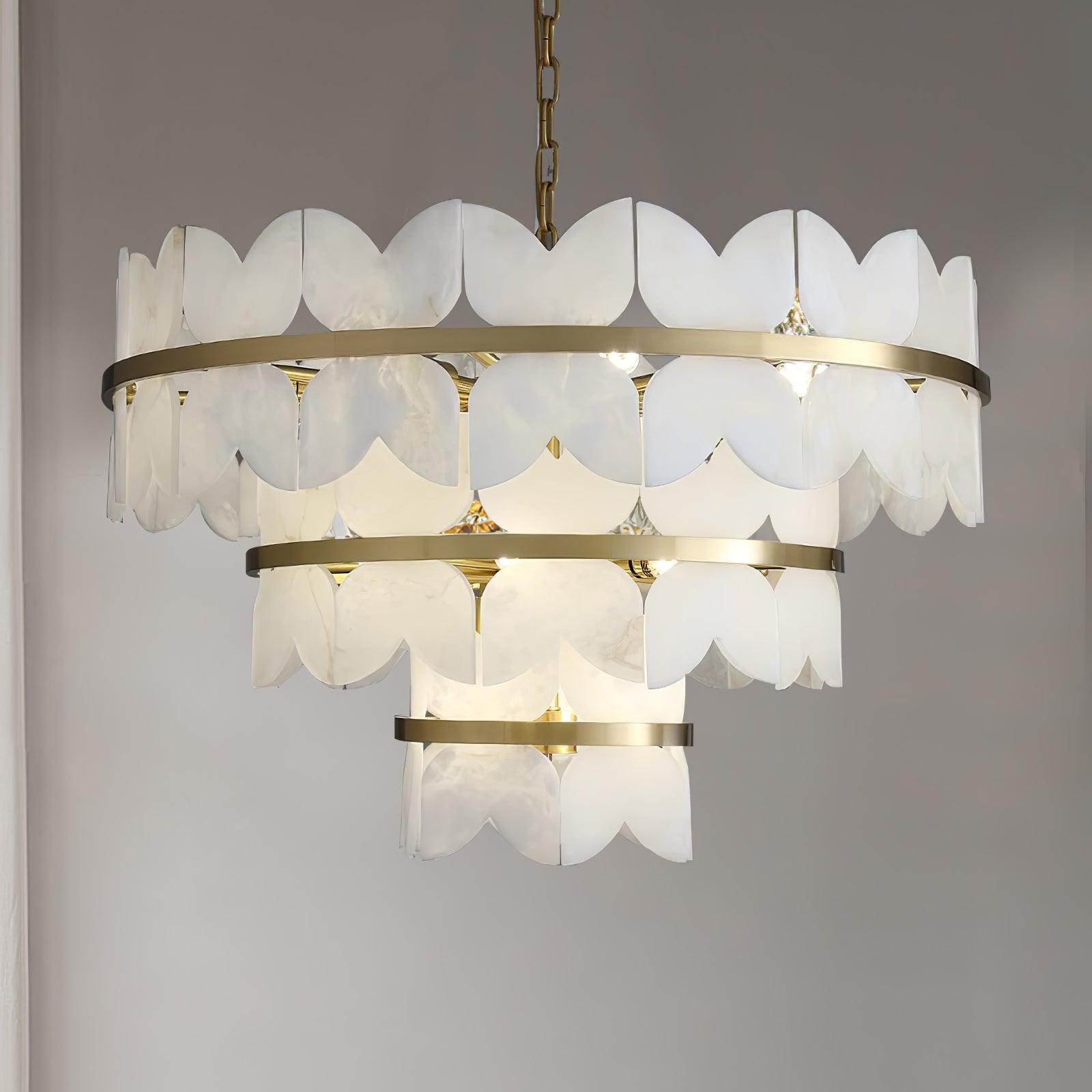 Seraphina Vintage Alabaster Chandelier Light-Neutral Decor