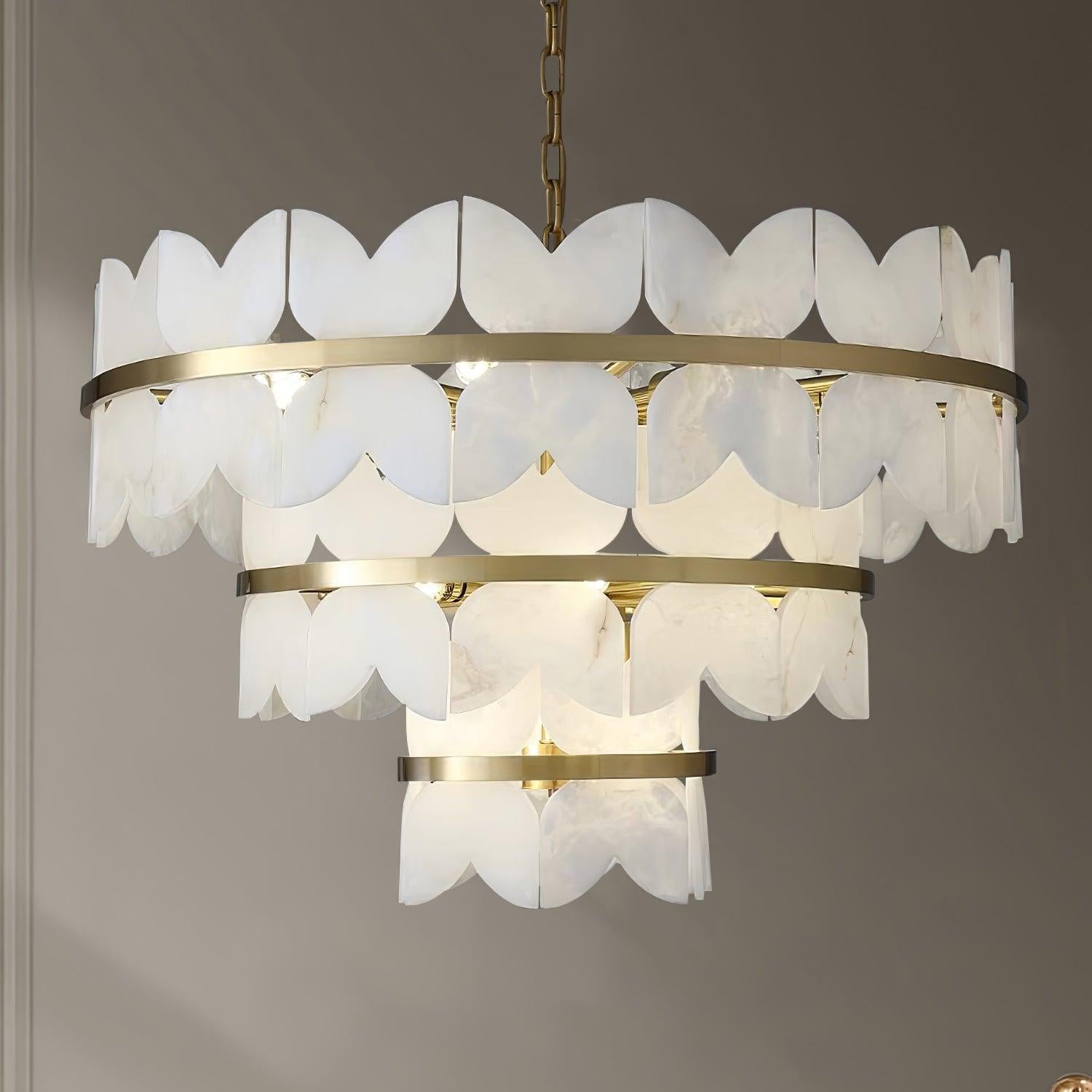 Seraphina Vintage Alabaster Chandelier Light-Neutral Decor