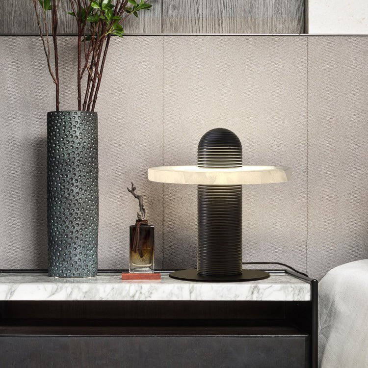 Nerio Modern Alabaster Table Lamp-Neutral Decor