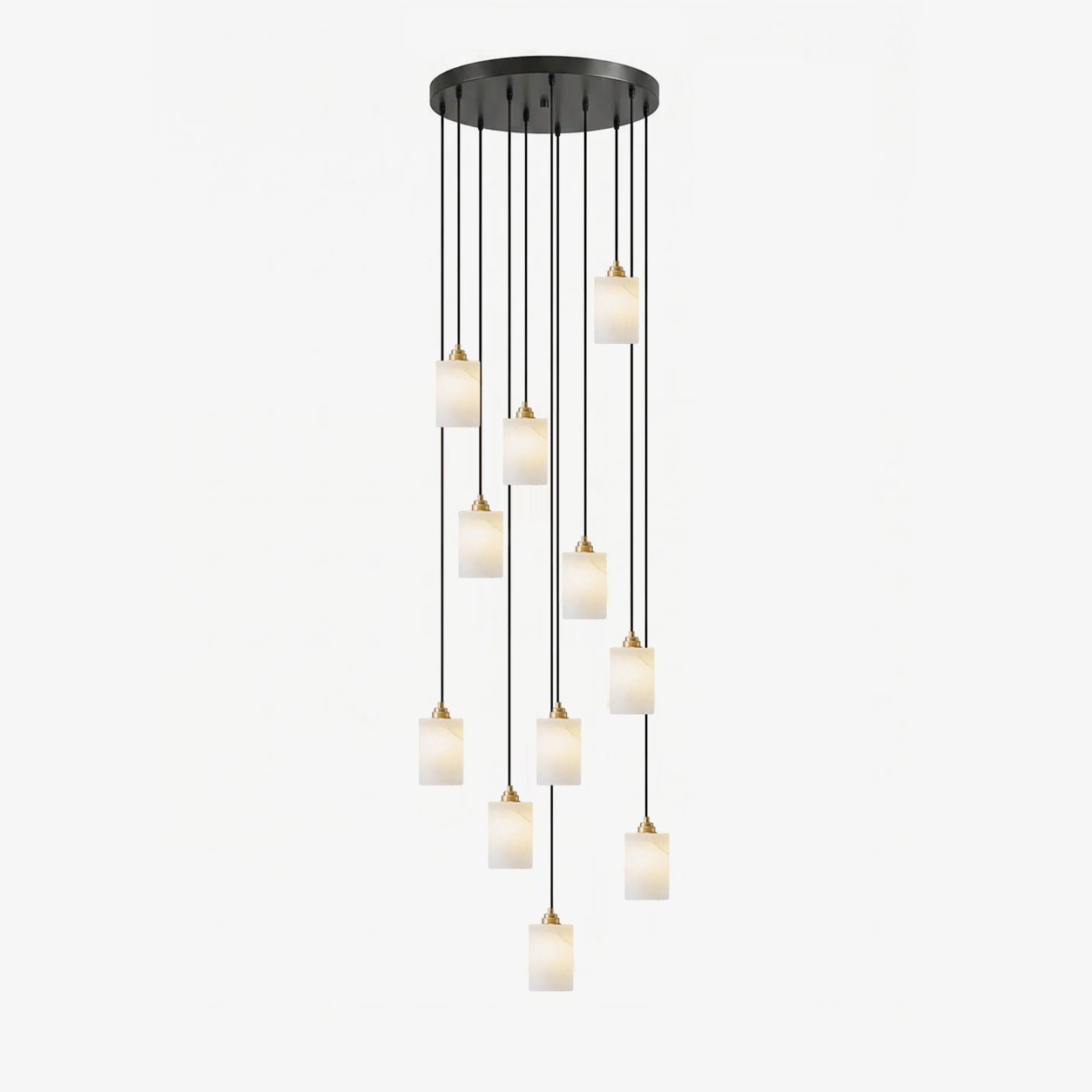 Alabaster Cylinder Cluster Chandelier-Neutral Decor