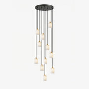 Alabaster Cylinder Cluster Chandelier-Neutral Decor