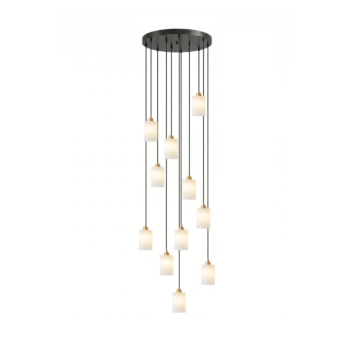 Alabaster Cylinder Cluster Chandelier-Neutral Decor