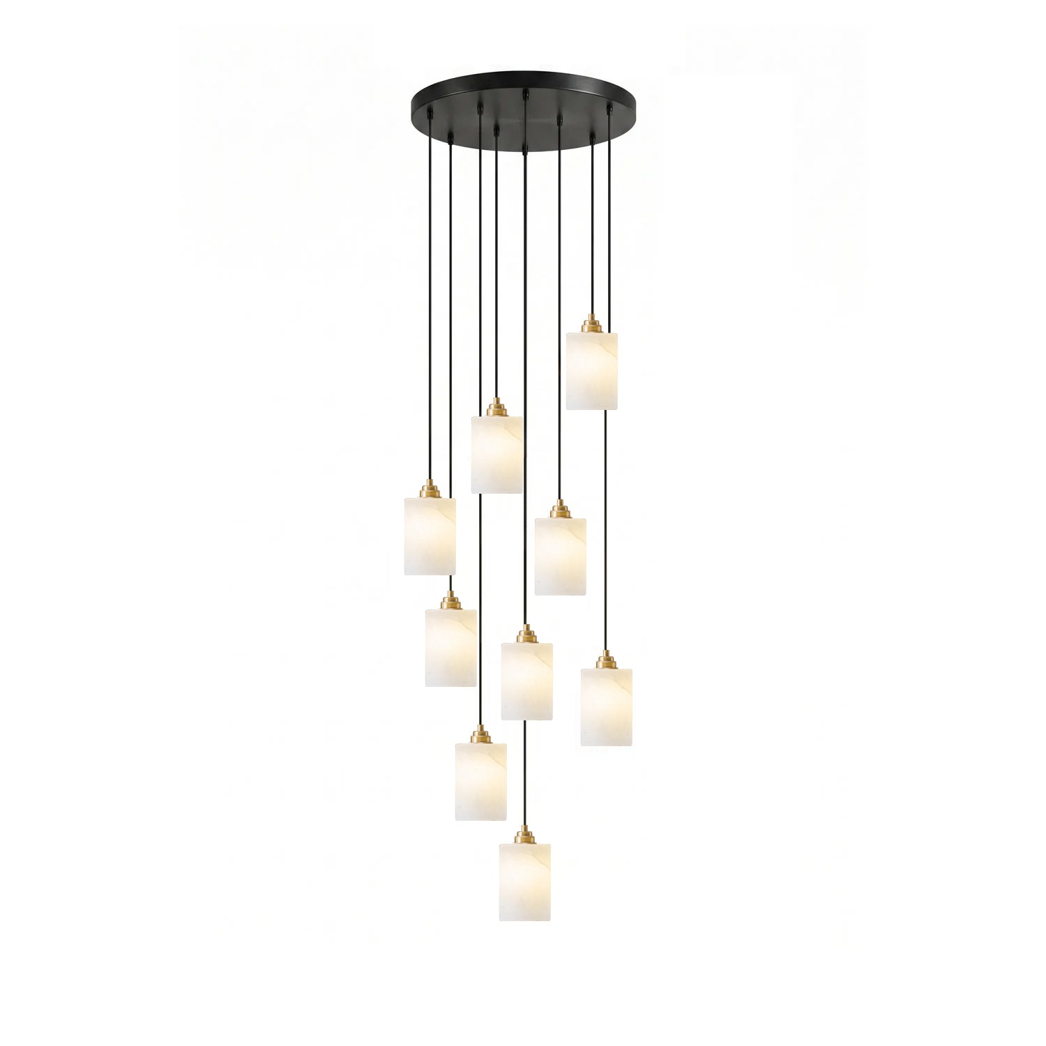Alabaster Cylinder Cluster Chandelier-Neutral Decor