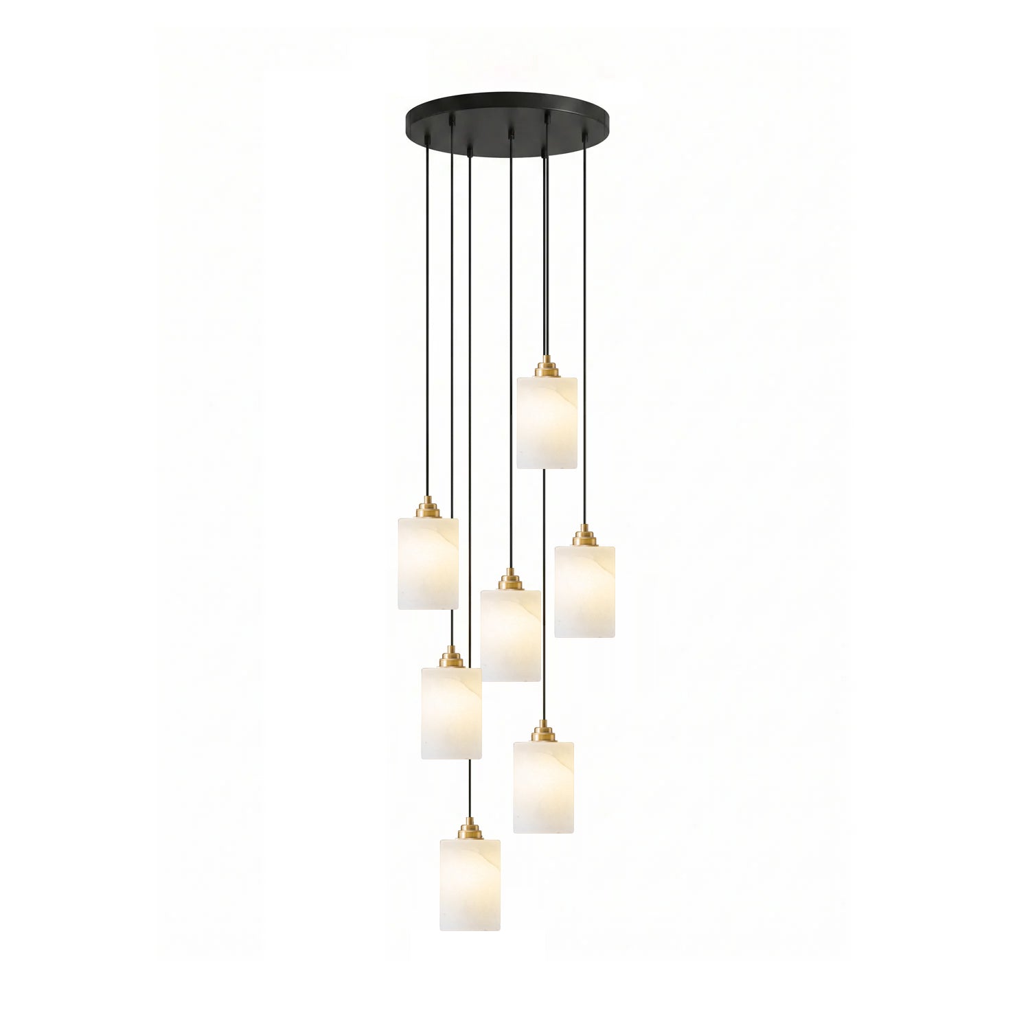Alabaster Cylinder Cluster Chandelier-Neutral Decor