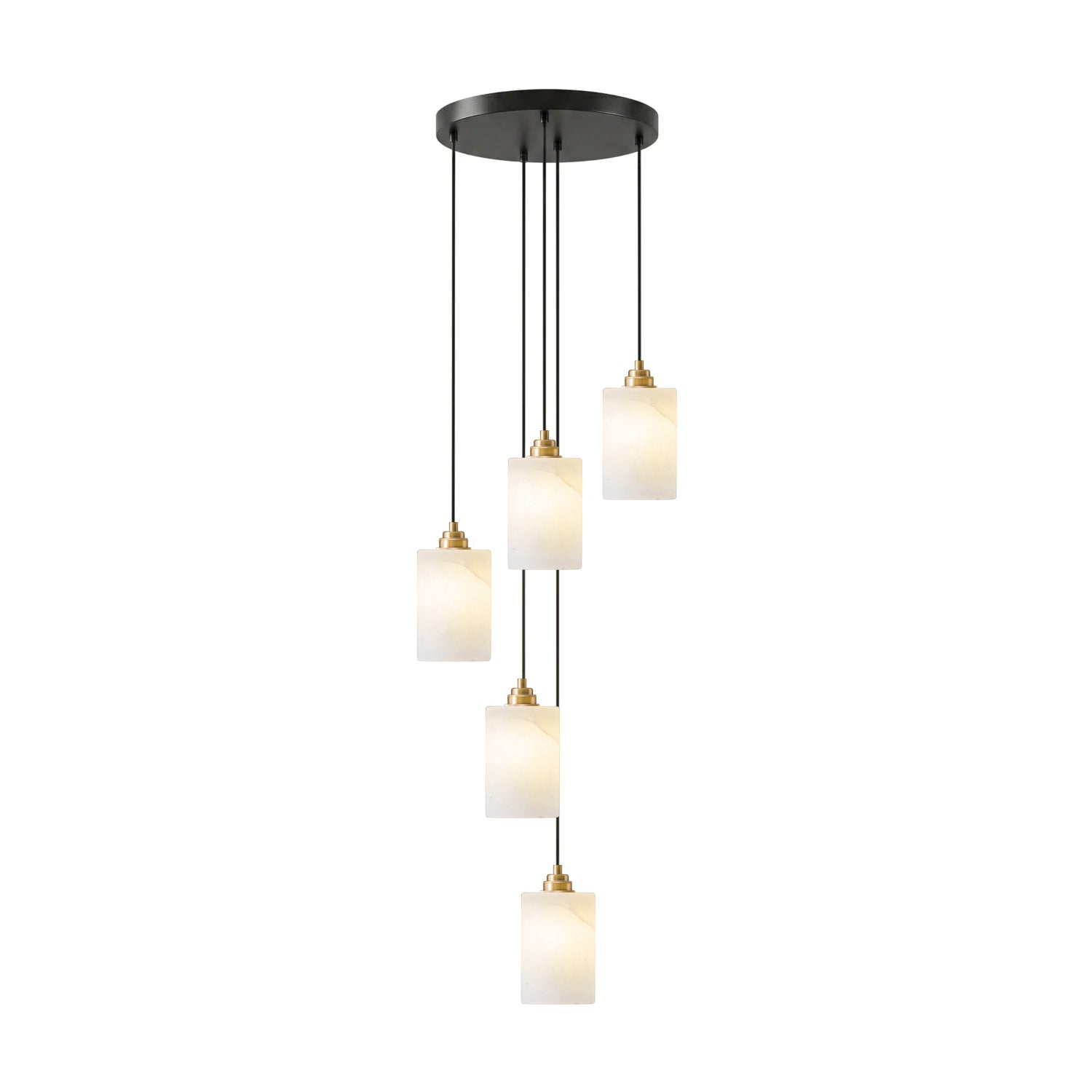 Alabaster Cylinder Cluster Chandelier-Neutral Decor