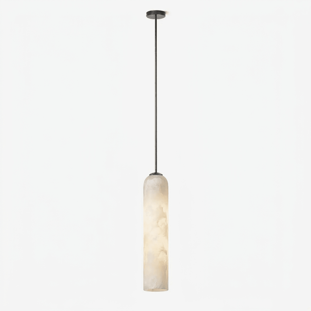 Alabaster Cylinder Pendant Light-Neutral Decor
