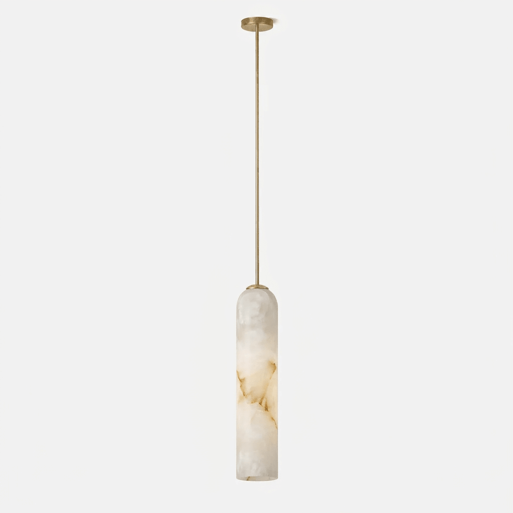 Alabaster Cylinder Pendant Light-Neutral Decor