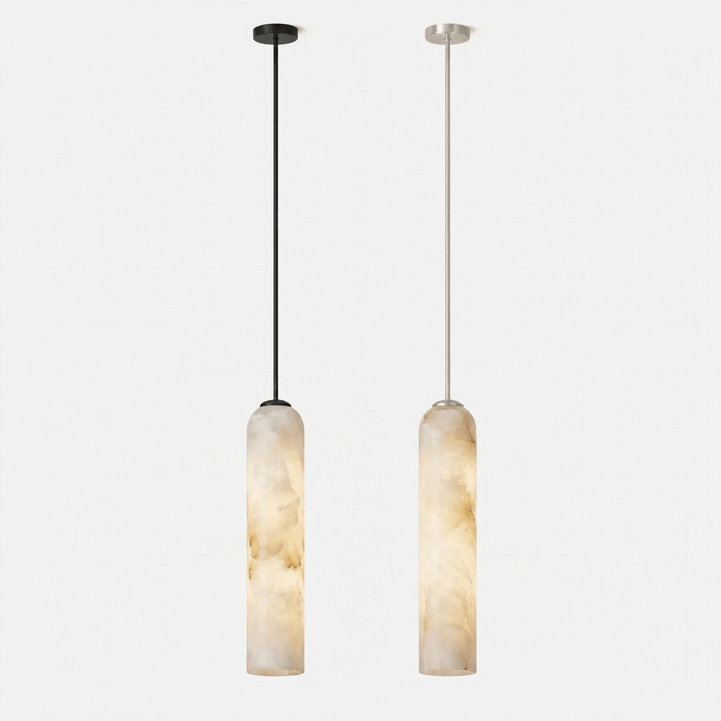 Alabaster Cylinder Pendant Light-Neutral Decor