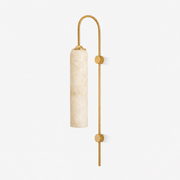 Alabaster Cylinder Wall Light-Neutral Decor