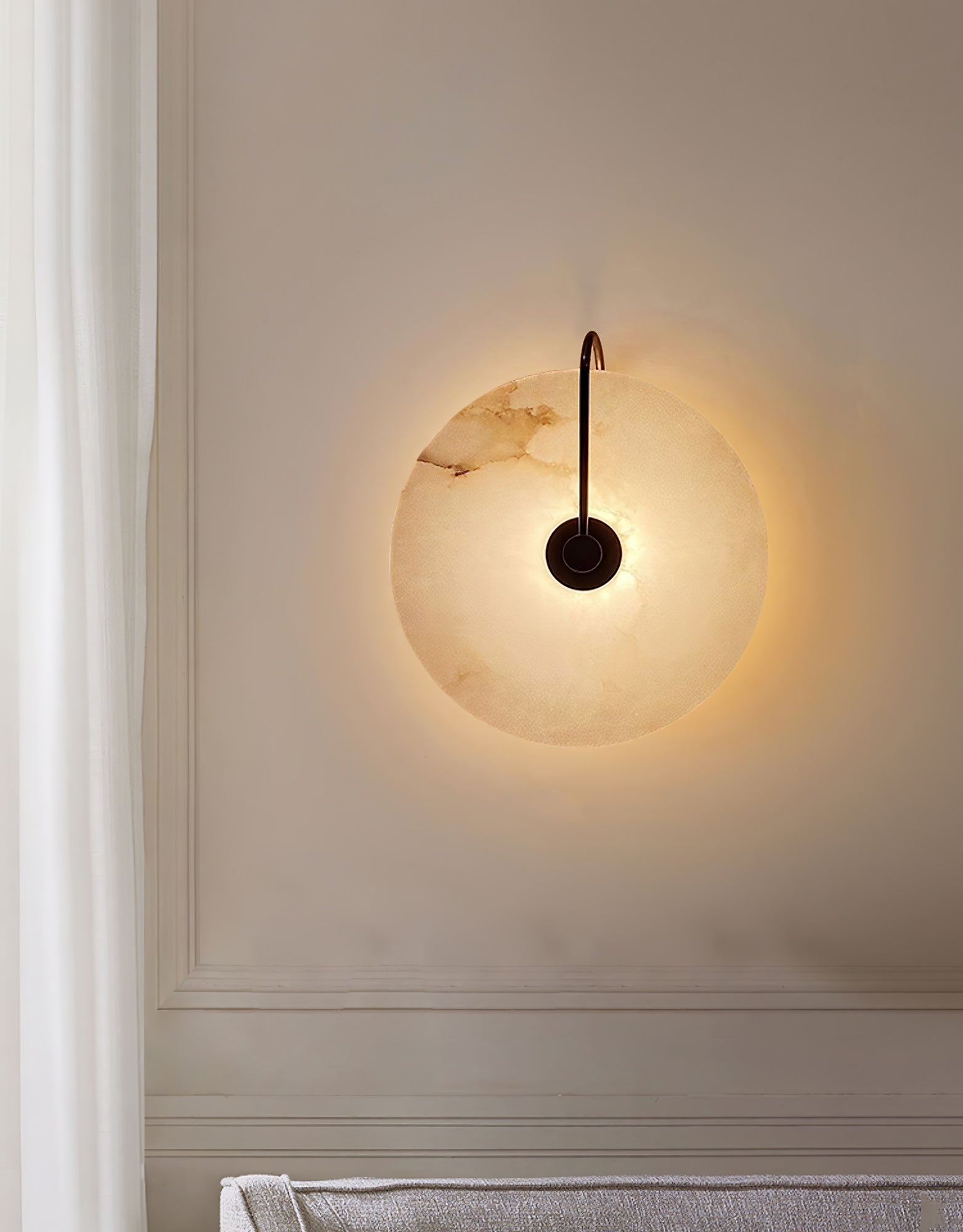 Elaris Alabaster Globe Wall Lamp-Neutral Decor