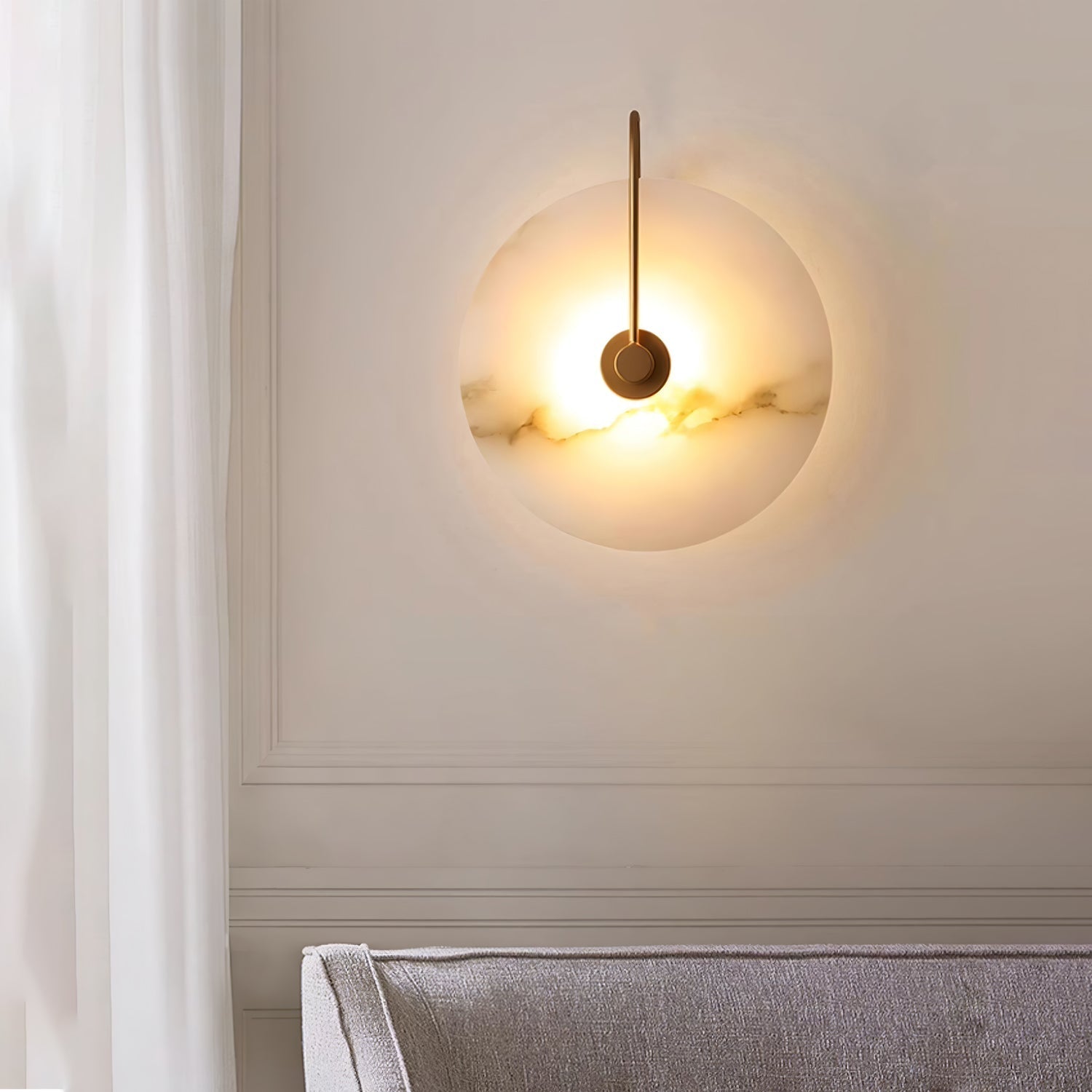 Elaris Alabaster Globe Wall Lamp-Neutral Decor