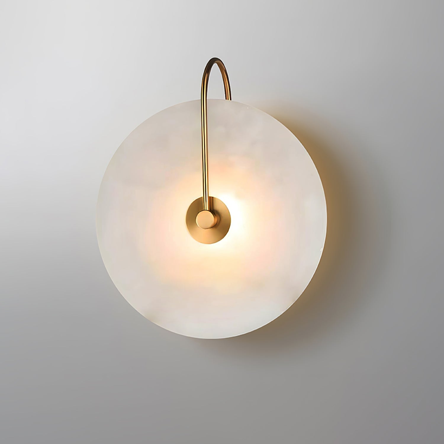 Kristy Alabaster LED Wall Lamp Round Iconic Circular-Neutral Decor