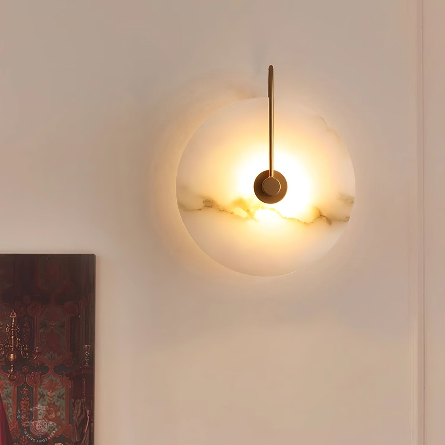 Elaris Alabaster Globe Wall Lamp-Neutral Decor