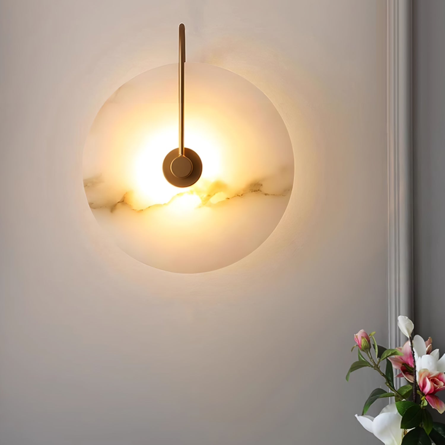 Elaris Alabaster Globe Wall Lamp-Neutral Decor