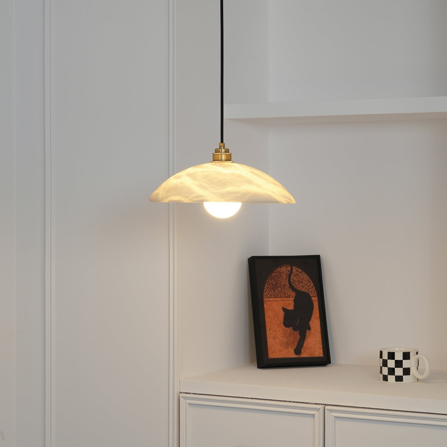 Ljomuvyd Individual Creativity Dome Alabaster Pendant Light