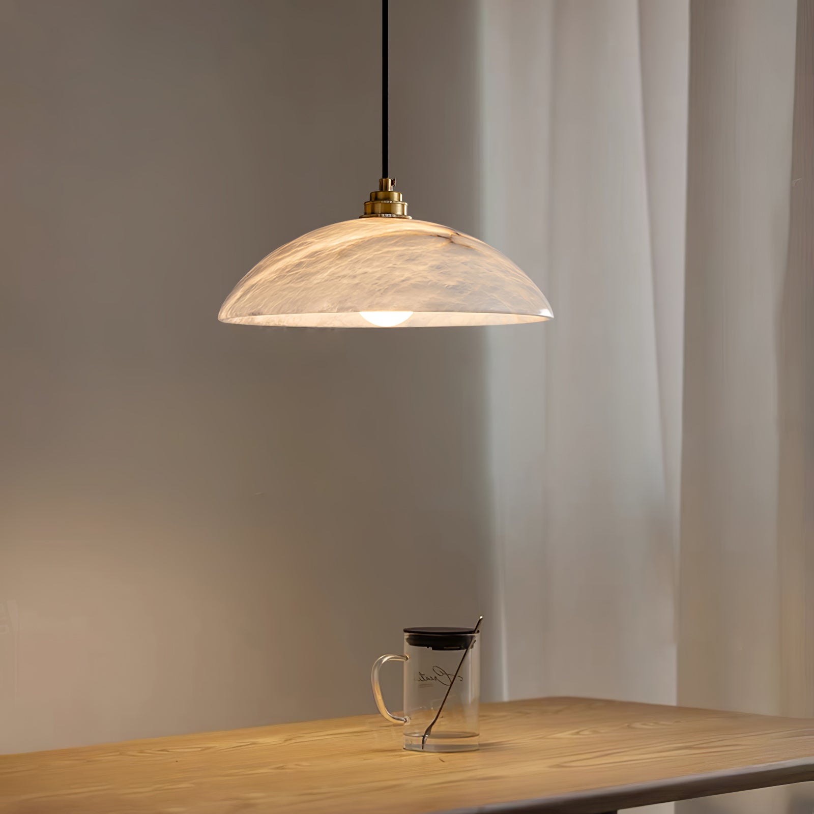 Warenol Minimalist Alabaster Pendant Light-Neutral Decor