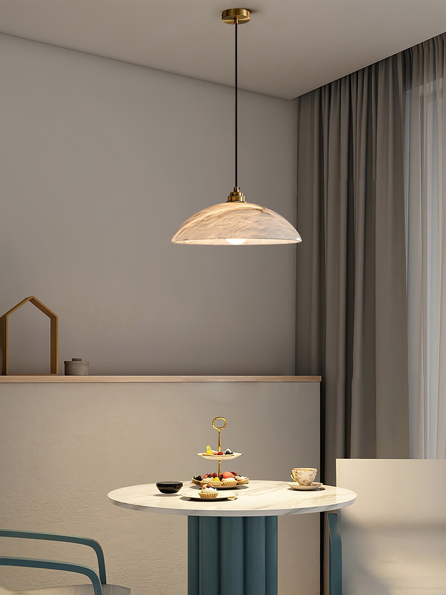 Warenol Minimalist Alabaster Pendant Light-Neutral Decor