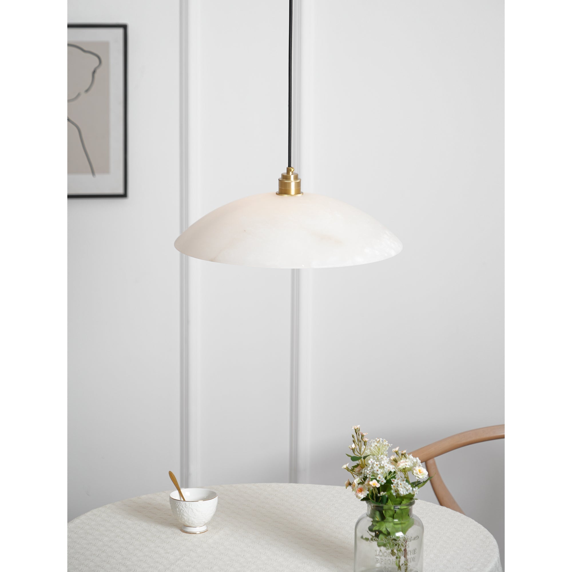 Ljomuvyd Individual Creativity Dome Alabaster Pendant Light