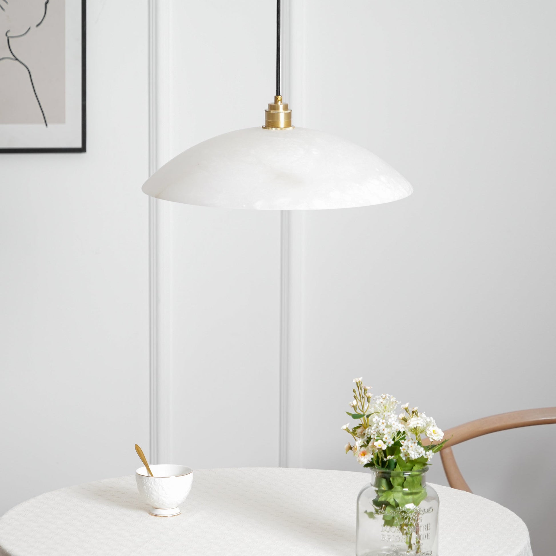Ezriel Alabaster Pendant Light-Neutral Decor