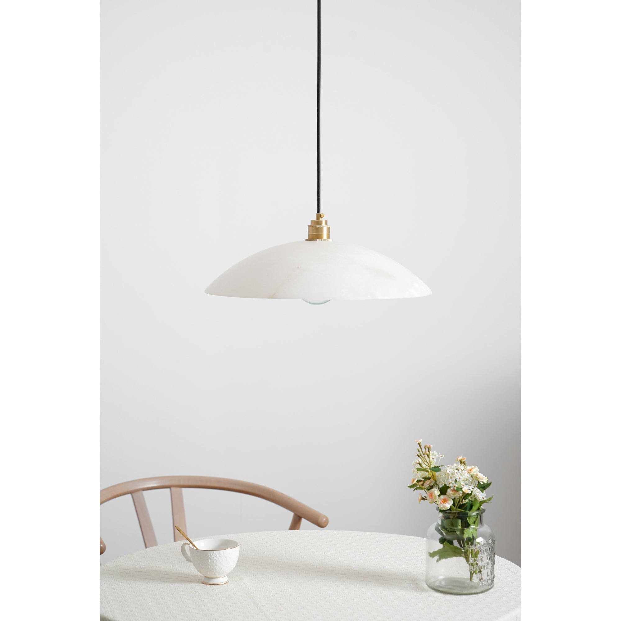 Warenol Minimalist Alabaster Pendant Light-Neutral Decor