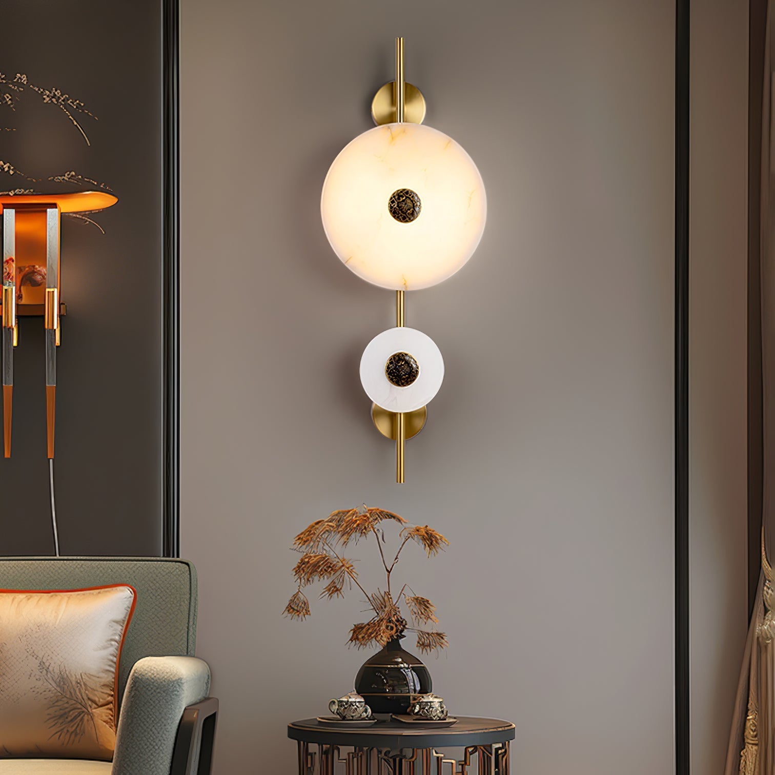 Evadne Alabaster Wall Lamp-Neutral Decor