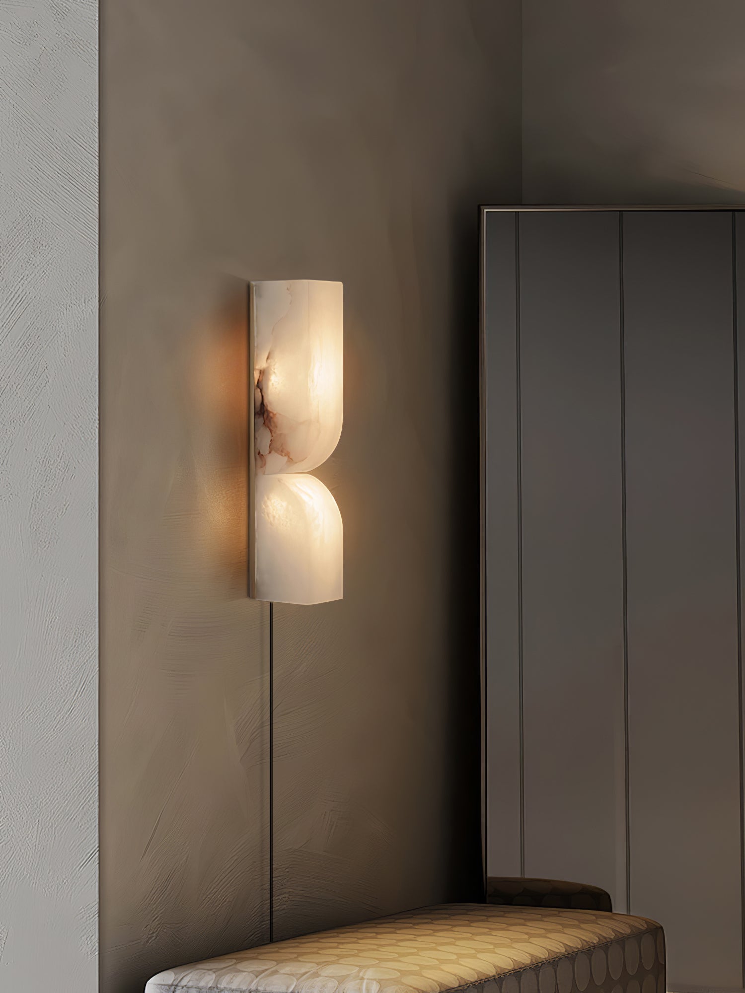 Lena Minimalist Alabaster Wall Light-Neutral Decor