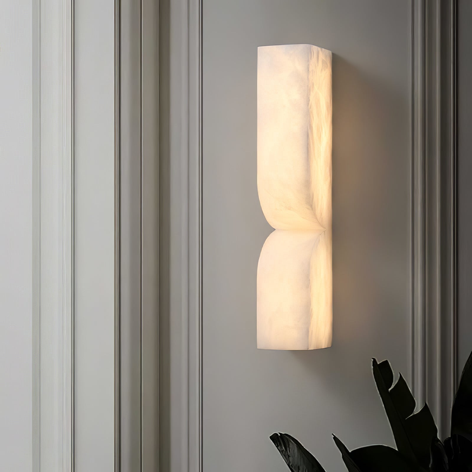 Lunaris Alabaster Rectangular Wall Lamp-Neutral Decor