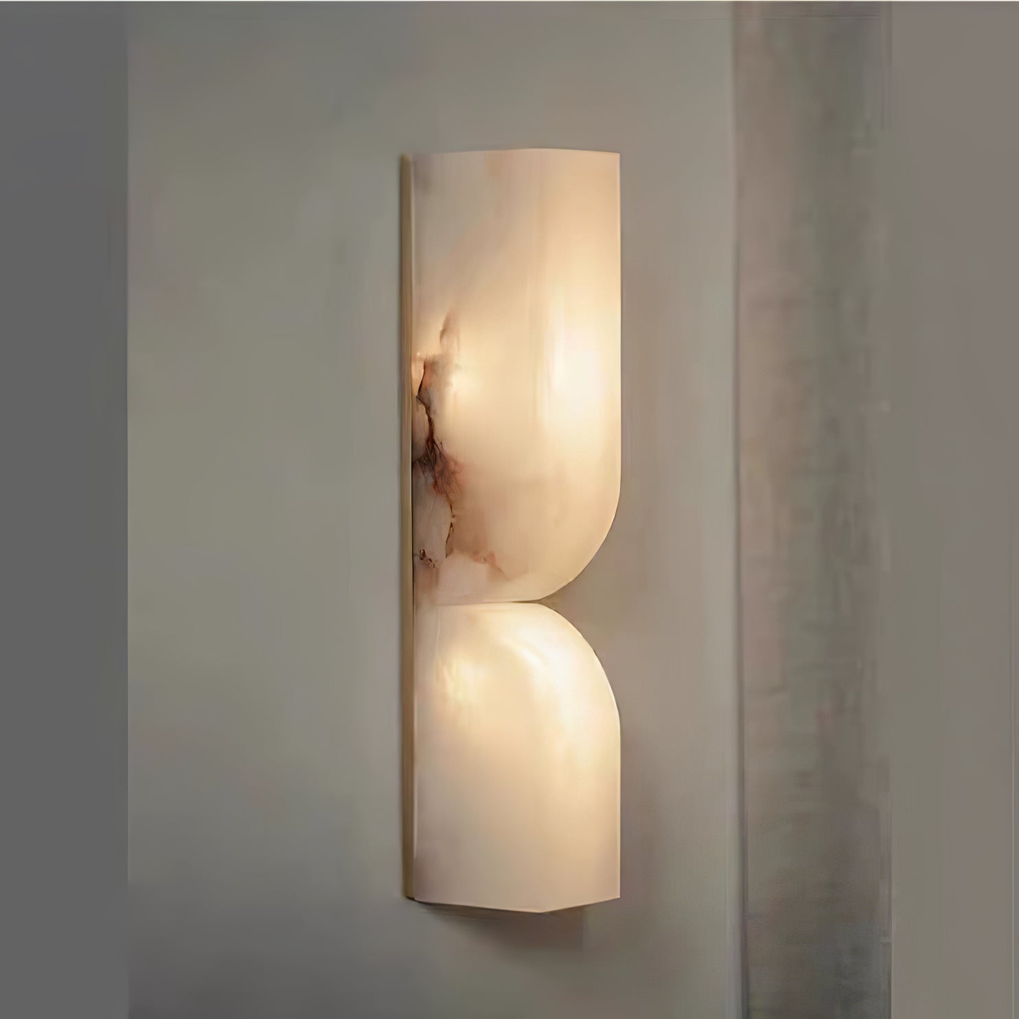 Lunaris Alabaster Rectangular Wall Lamp-Neutral Decor