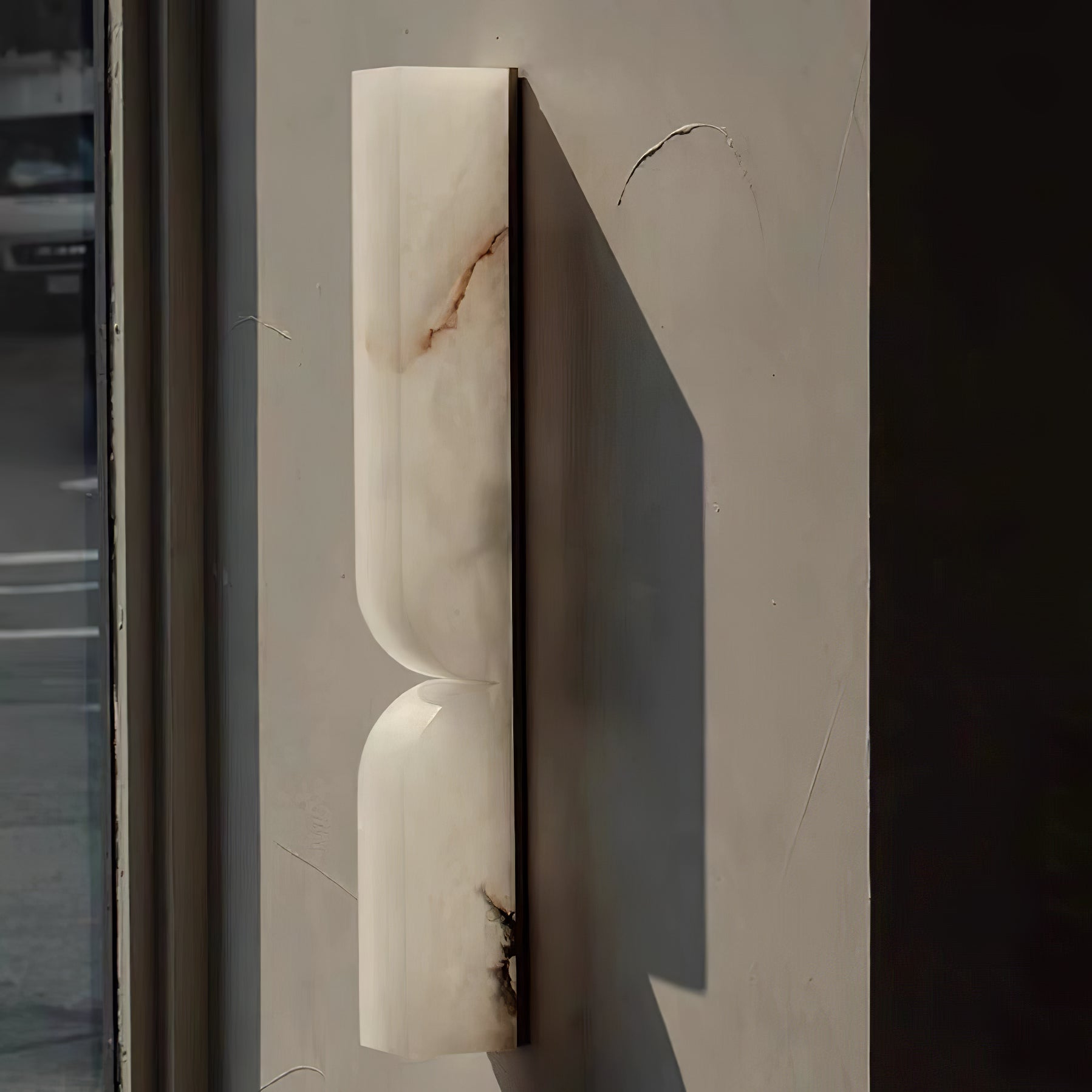 Lunaris Alabaster Rectangular Wall Lamp-Neutral Decor
