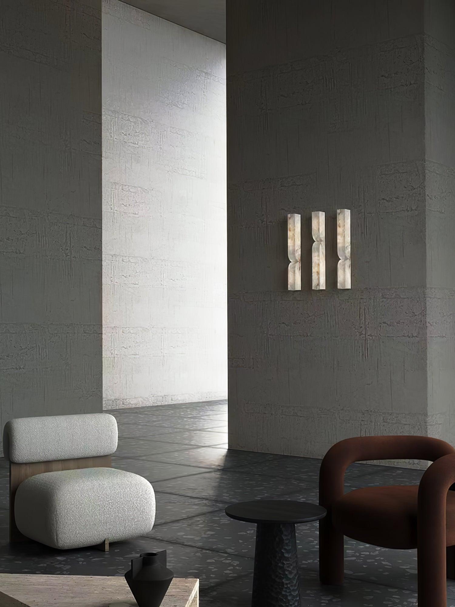 Lena Minimalist Alabaster Wall Light-Neutral Decor